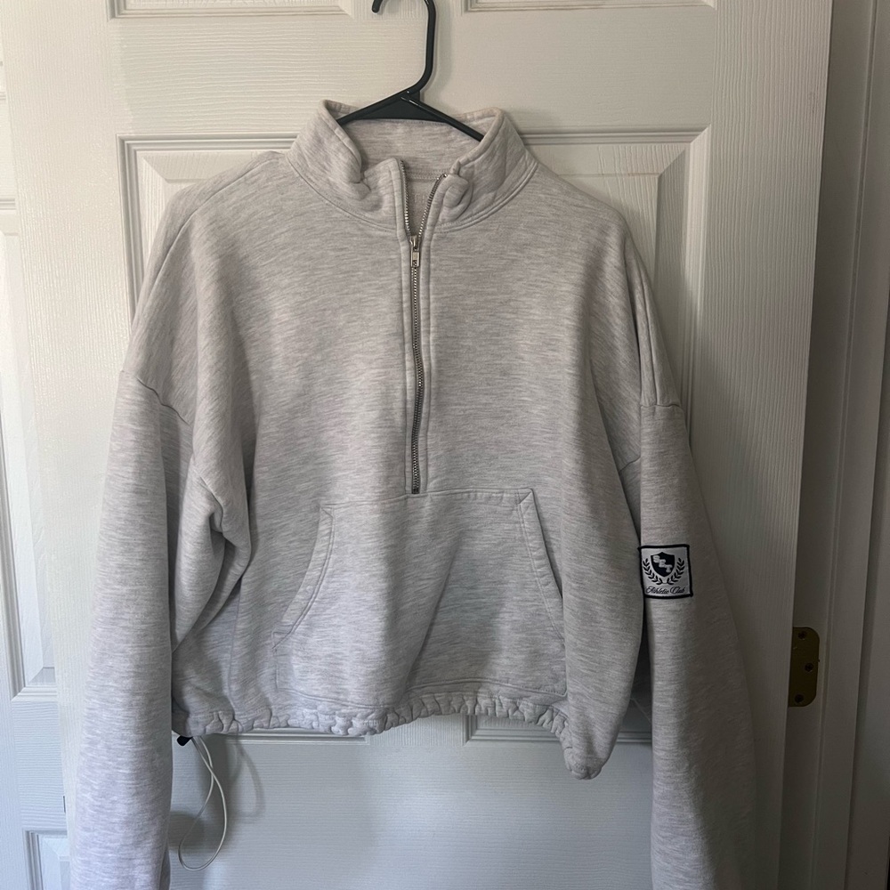 Gray Quarter-Zip Women's Sweater